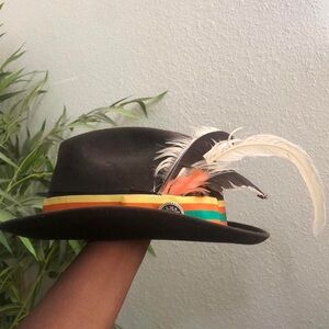 Royal John B Stetson Casino Gambler Panama Fedora Felt Wool Hat Cap Boater VTG